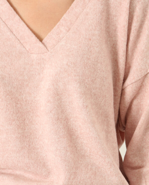 Pull à manches 3/4 rose clair - Pimkie