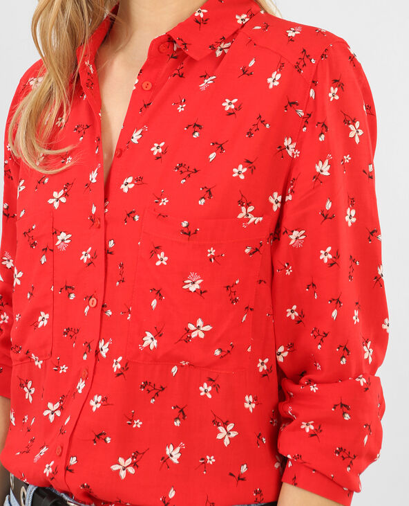 Chemise fleurie rouge - Pimkie