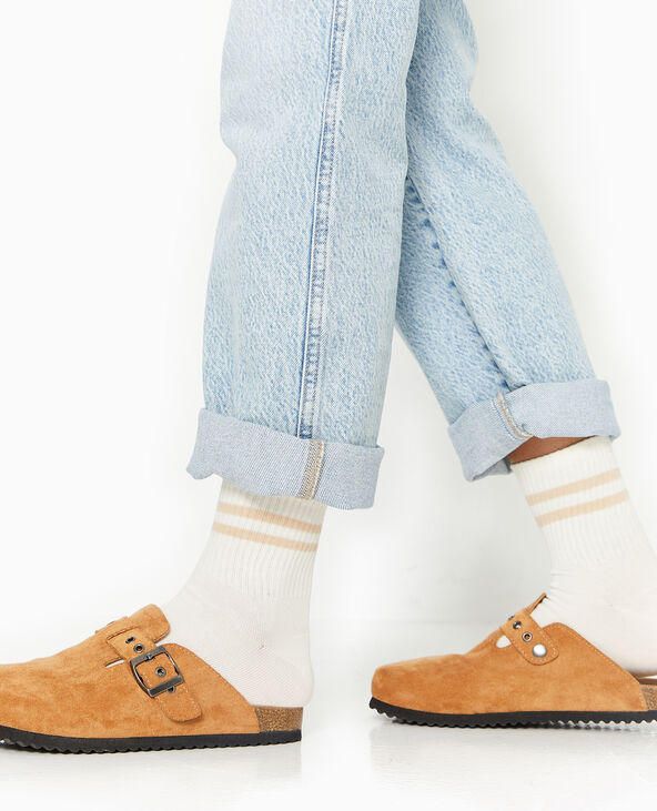 Paire de chaussettes avec bandes blanc - Pimkie