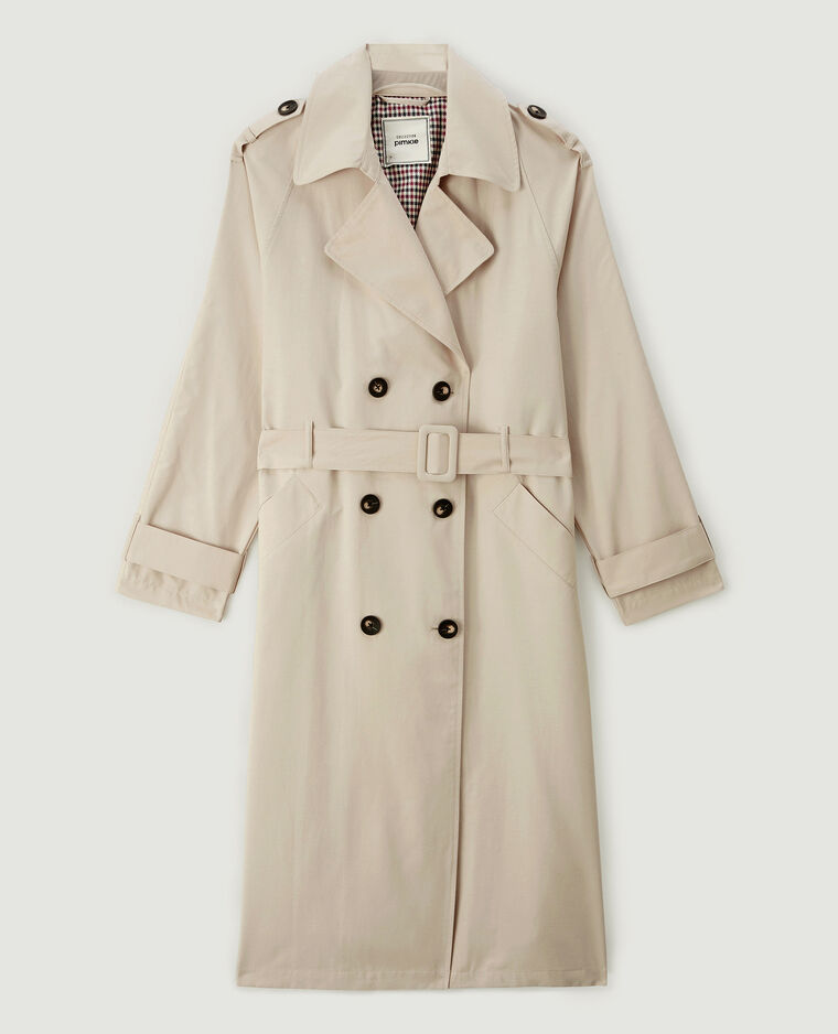 Trench long avec ceinture gris argenté - Pimkie