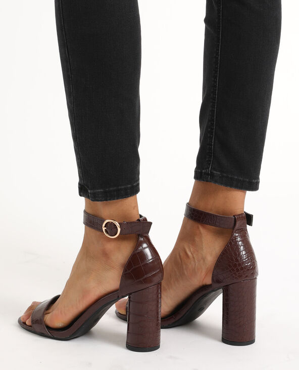 Sandales croco marron - Pimkie