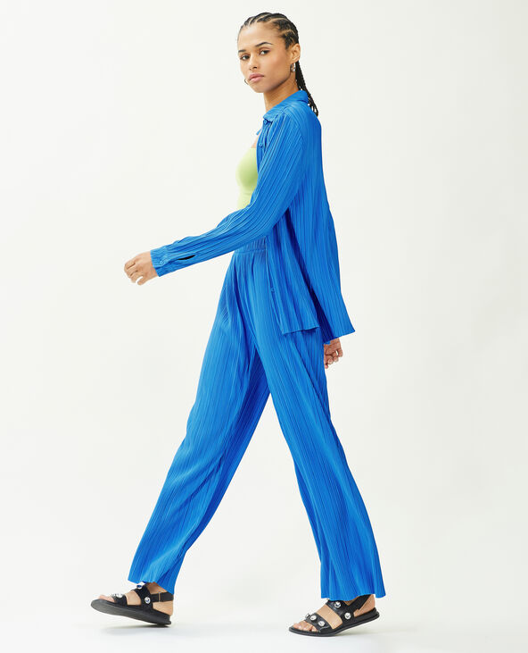 Chemise maille plissée bleu - Pimkie