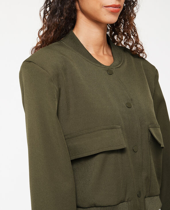 Bombers en toile avec épaulettes vert kaki - Pimkie