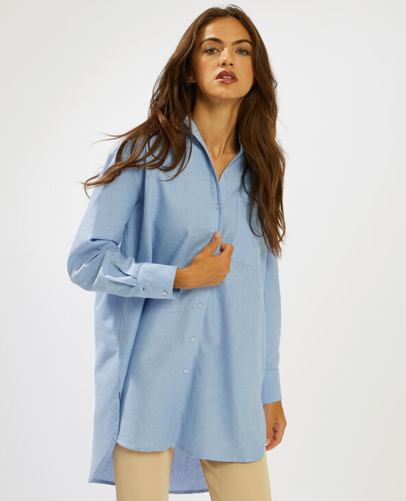 Chemise longue bleu - Pimkie