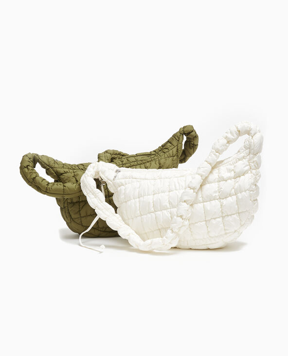 Sac besace en tissu matelassé écru - Pimkie