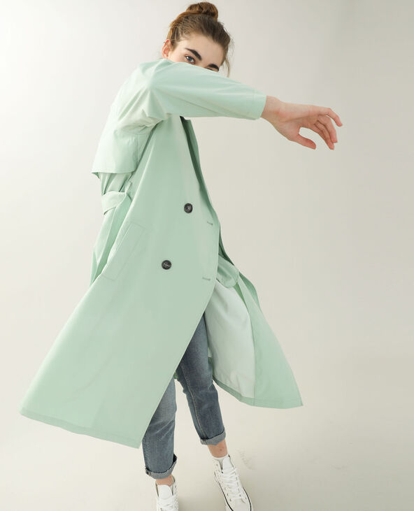 Trench long vert de gris - Pimkie