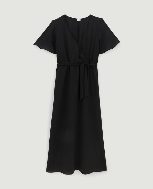 Robe longue encolure croisée noir - Pimkie