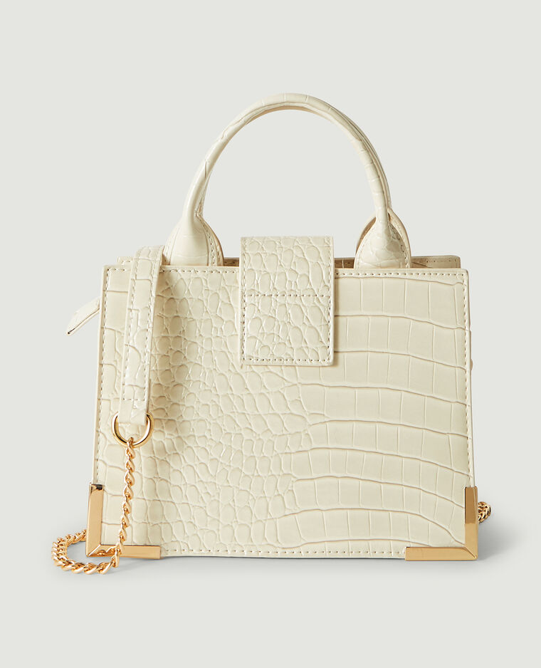 Sac boxy effet croco blanc - Pimkie