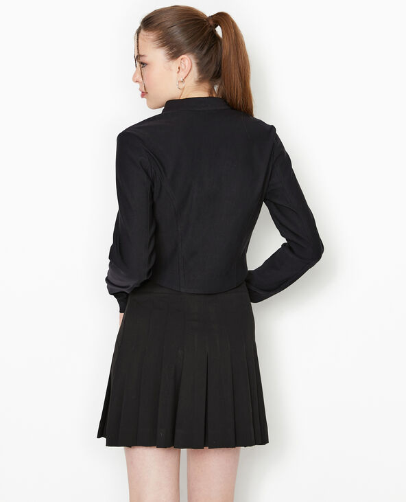 Veste zippée fittée et courte noir - Pimkie