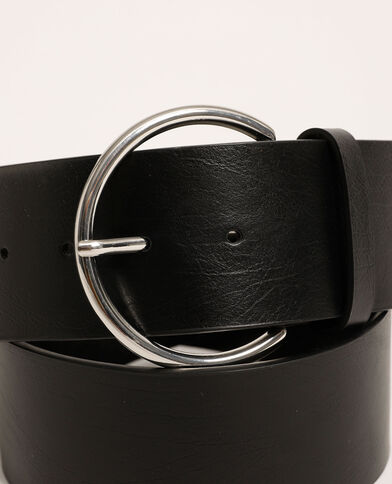 Ceinture large en simili cuir noir - Pimkie