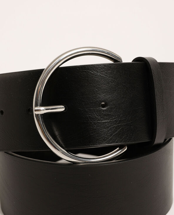 Ceinture large en simili cuir noir - Pimkie