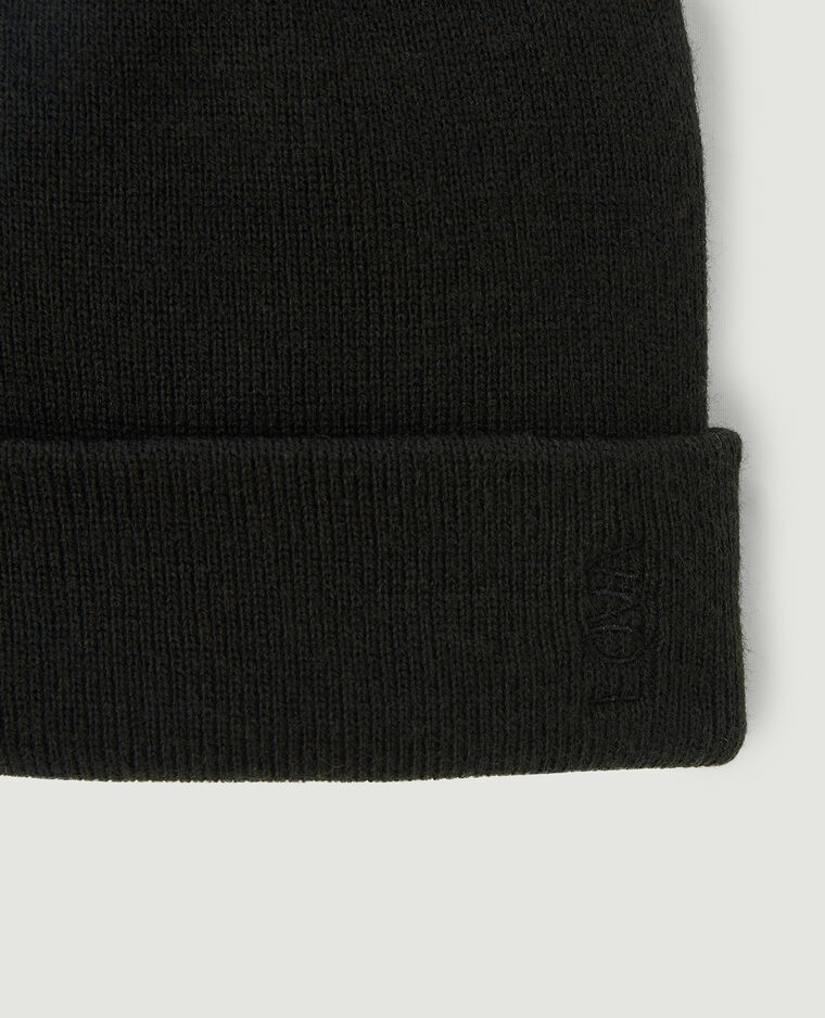Bonnet avec revers noir - Pimkie