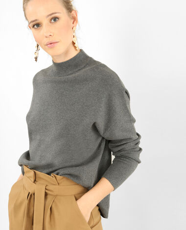 Pull col montant gris chiné - Pimkie