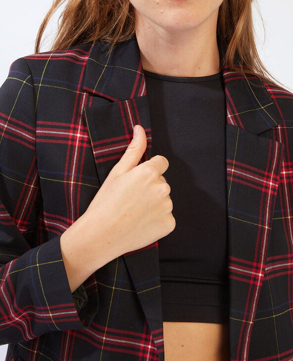Blazer tartan noir - Pimkie