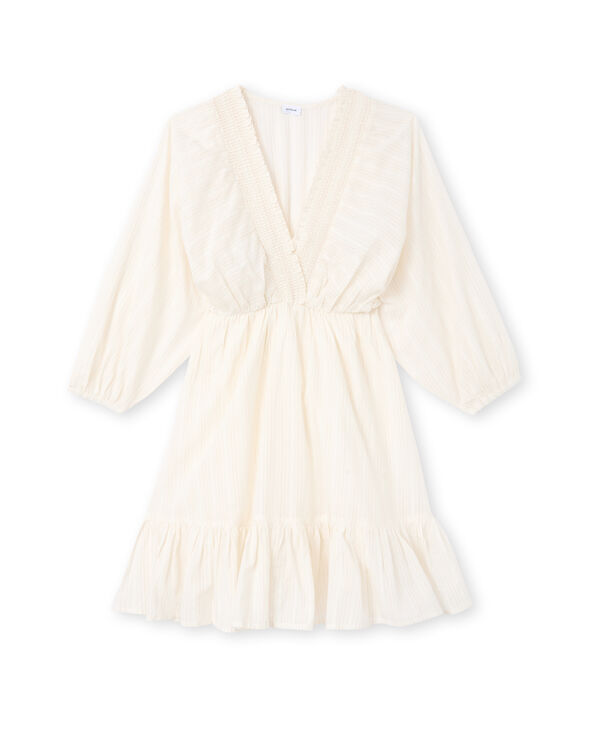 Robe manches chauve-souris encolure V blanc - Pimkie
