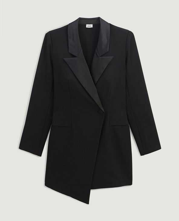 Combishort blazer col satin noir - Pimkie