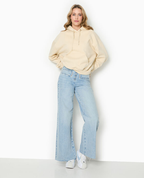 Sweat capuche avec poche devant beige - Pimkie