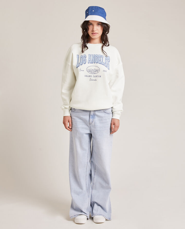 Sweat col rond blanc - Pimkie