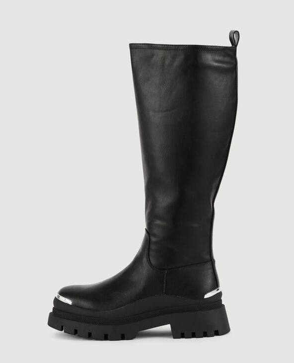 Bottes hautes crantées noir - Pimkie