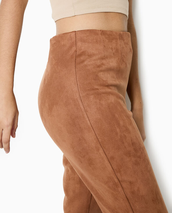 Pantalon flare en suédine camel - Pimkie