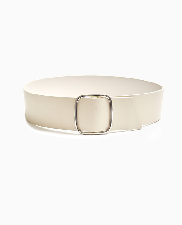 Ceinture large avec boucle carrée beige - Pimkie