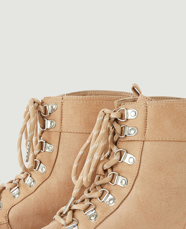 Bottines bimatières style montagne beige - Pimkie