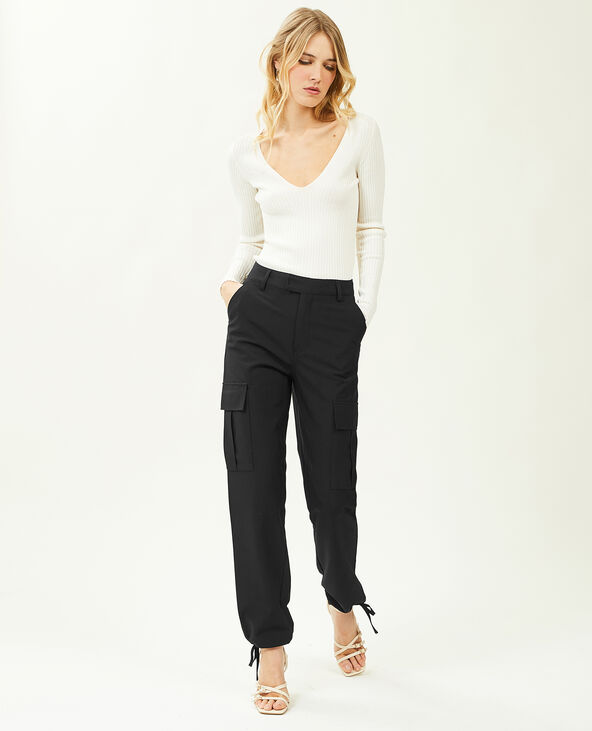 Pantalon cargo bas resserrables noir - Pimkie