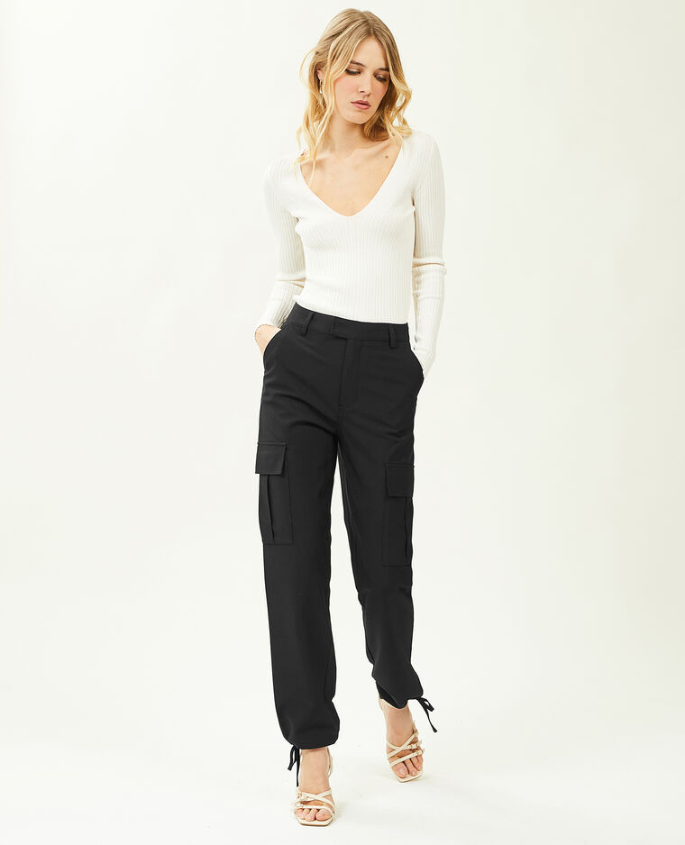 Pantalon cargo bas resserrables noir - Pimkie
