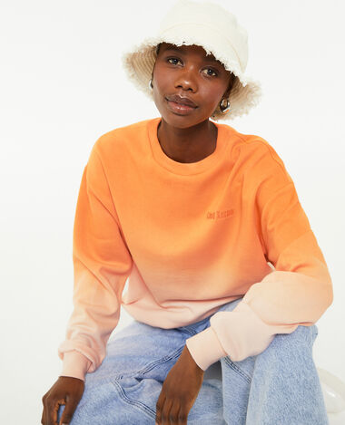 Sweat oversize dégradé et brodé orange - Pimkie