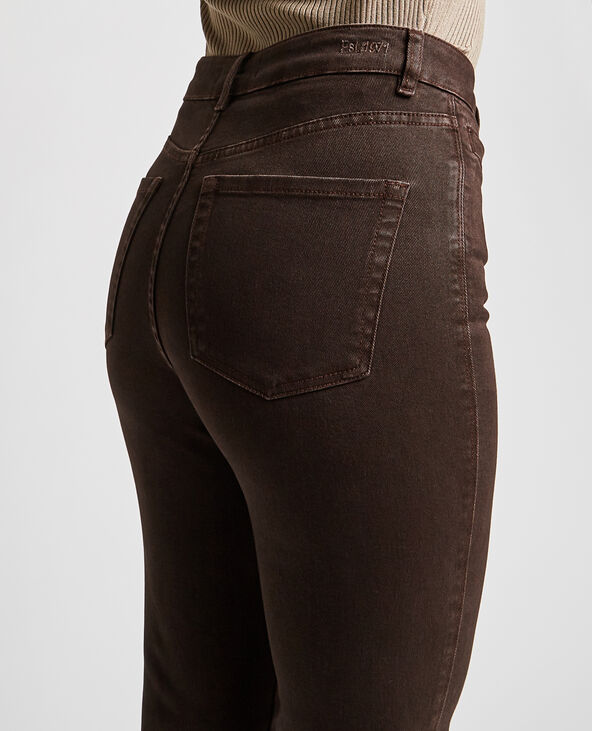 Jean flare avec fentes côtés marron - Pimkie