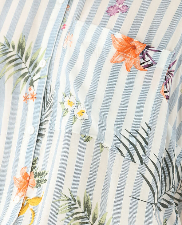 Chemise imprimée dos fendu bleu clair - Pimkie