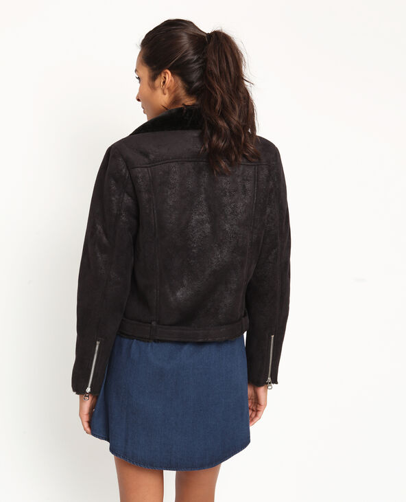 Blouson biker doublé noir - Pimkie
