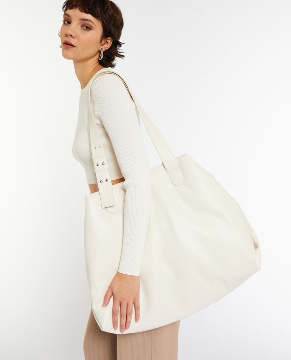 Grand sac cabas effet matelassé blanc - Pimkie
