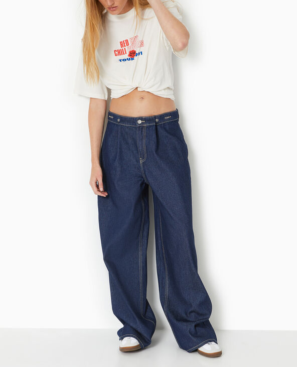 Jean wide avec boutonnage multipositions bleu - Pimkie