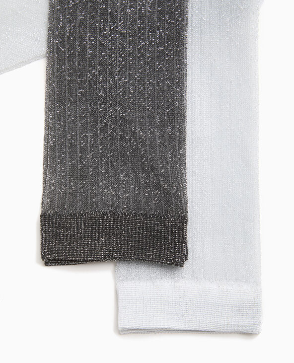 Lot de 2 paires de chaussettes avec lurex argenté - Pimkie