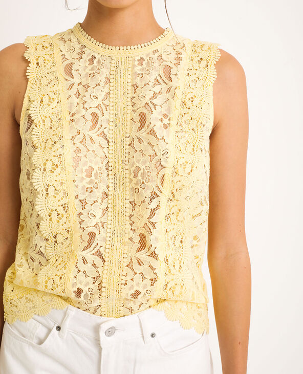 Chemisier en dentelle jaune - Pimkie