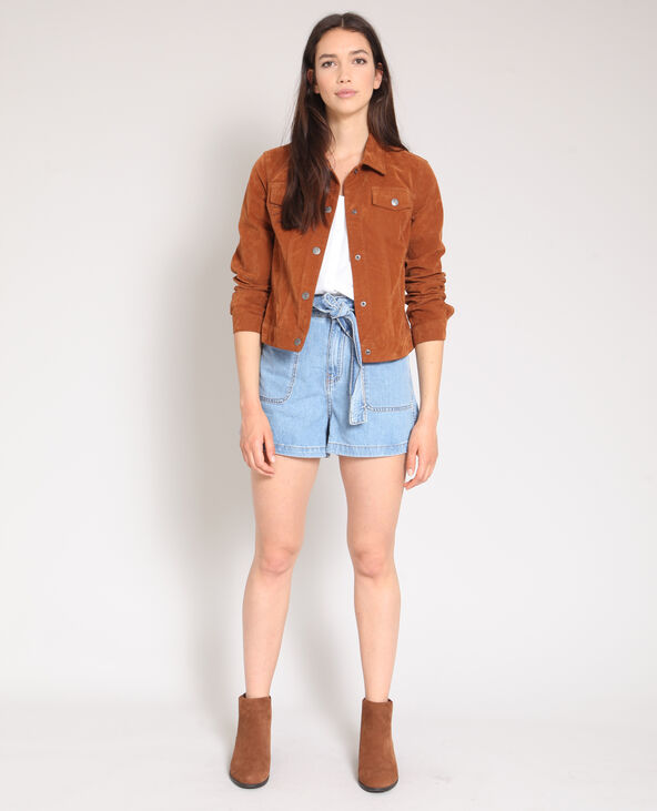 Veste en faux cuir camel - Pimkie