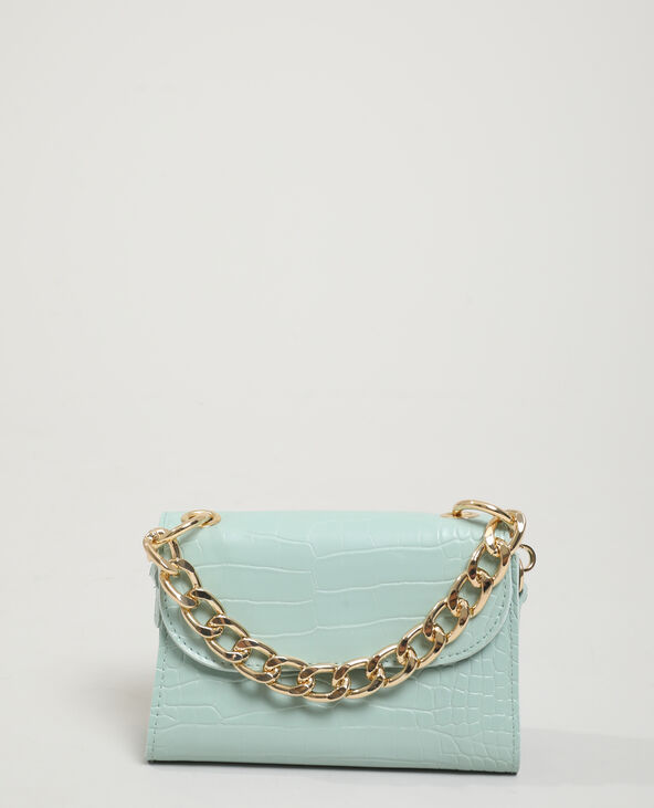 Sac boxy effet croco vert clair - Pimkie