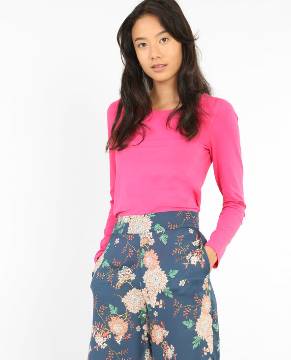 Tee shirt manche longue rose store