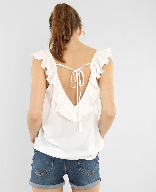 Top fluide volanté blanc - Pimkie