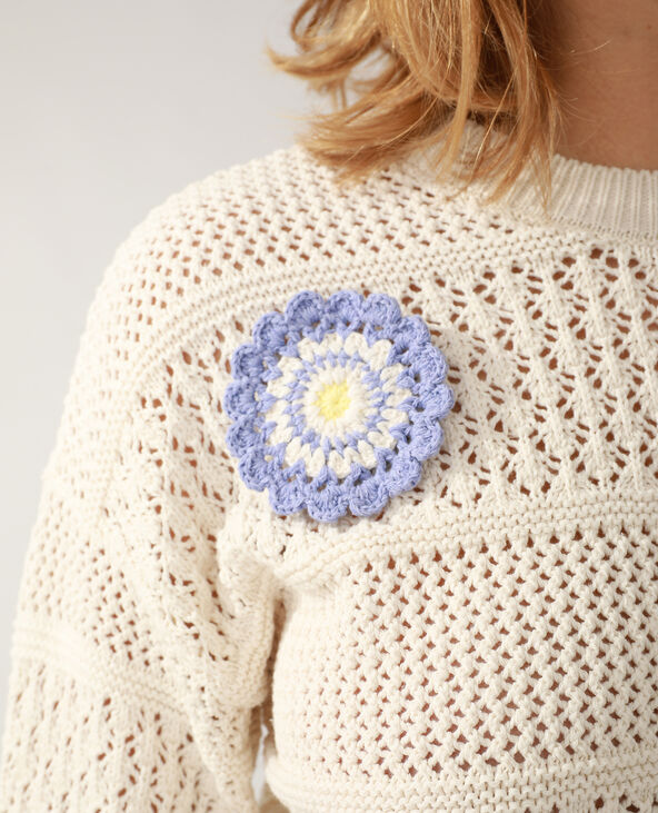 Pull en crochet blanc - Pimkie