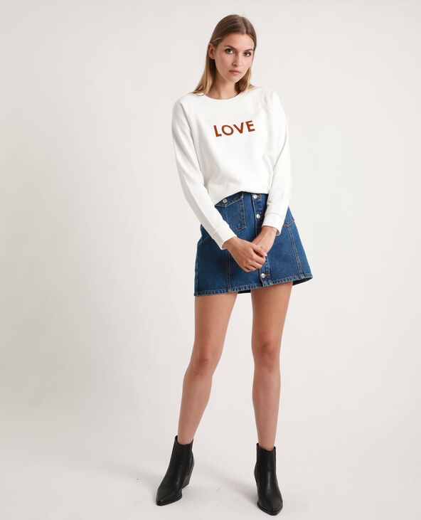 Sweat LOVE blanc - Pimkie