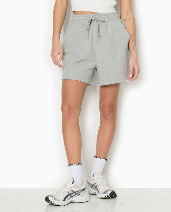 Short en molleton taille élastiquée gris chiné - Pimkie