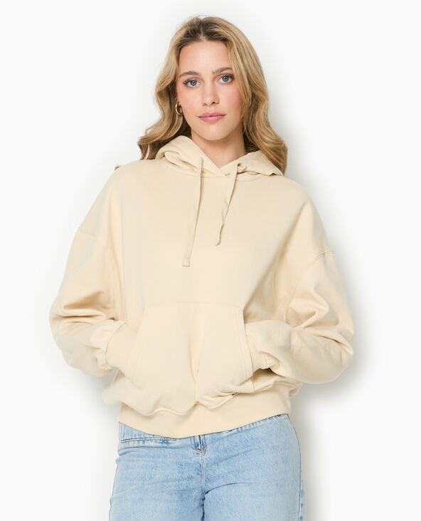 Sweat capuche avec poche devant beige - Pimkie