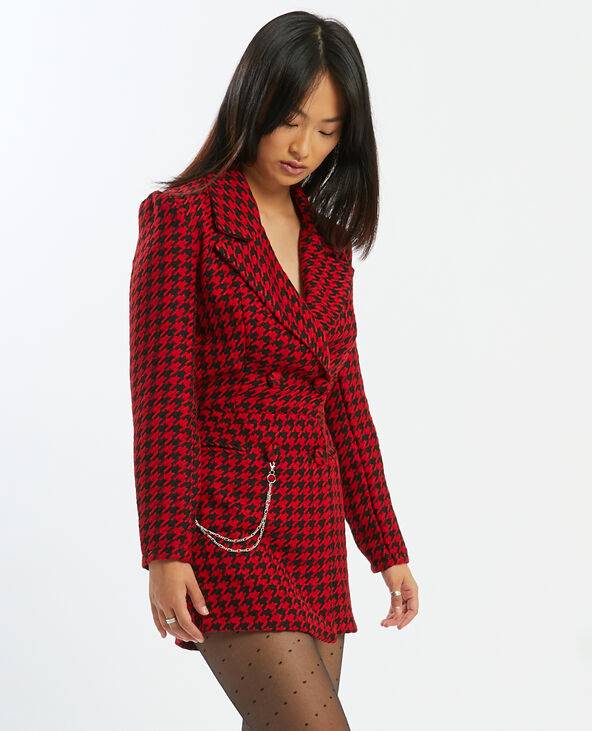 Combishort motif pied-de-coq rouge - Pimkie