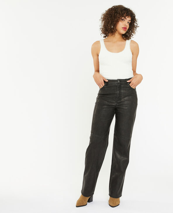 Pantalon droit en simili gris foncé - Pimkie
