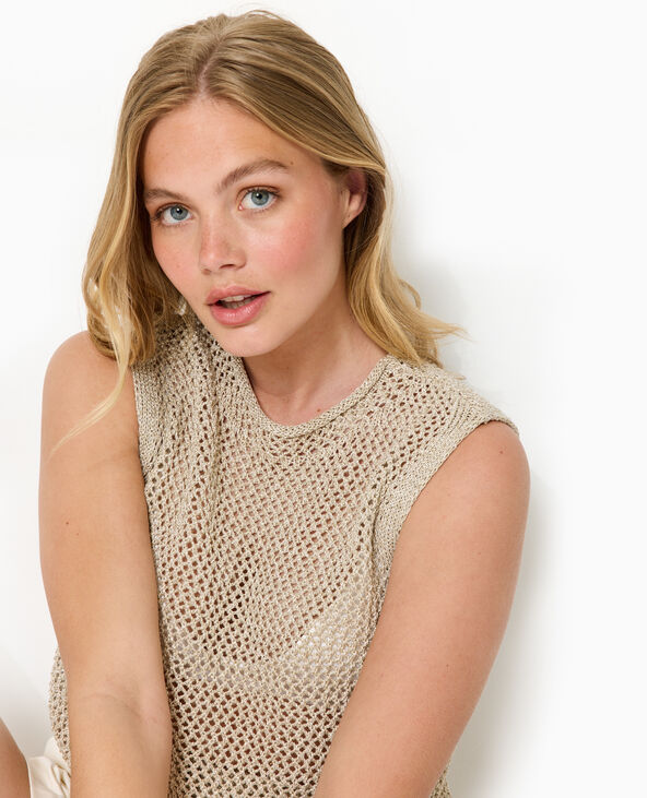 Top sans manches avec fils lurex blanc - Pimkie