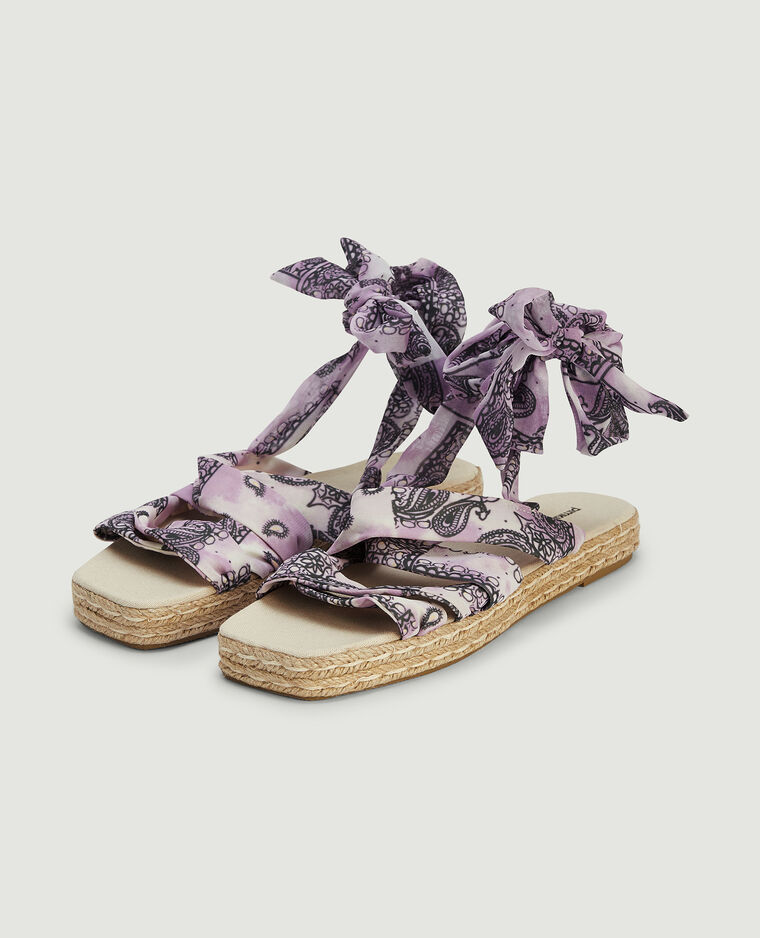 Sandales plateforme semelles cordes lilas - Pimkie