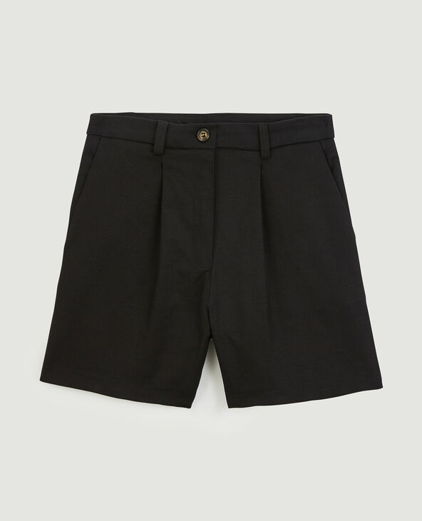 Short en toile taille haute noir - Pimkie