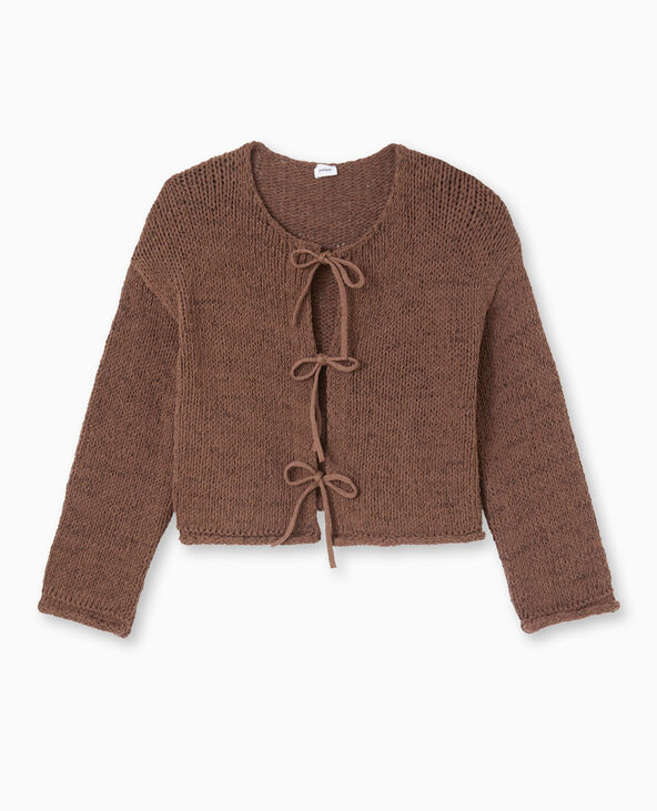 Gilet court avec nouettes devant marron - Pimkie
